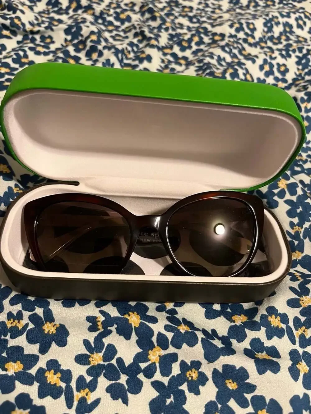 Kate Spade Amberlee/S Havana Tortoise Shell and Lemon Print Cat Eye Sunglasses